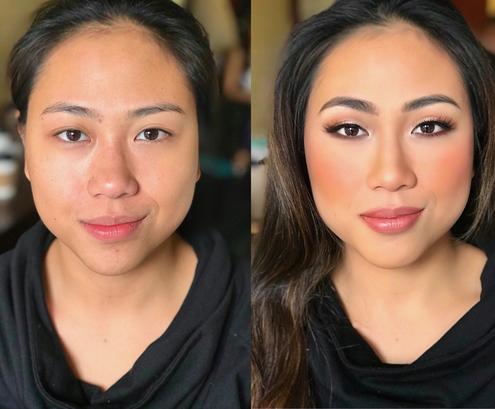 Before & After makeup by Jacqueline Cole