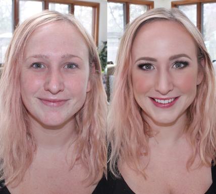 Before & After makeup by Jacqueline Cole