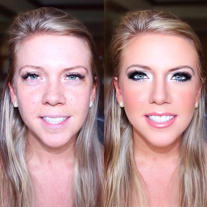 Before & After makeup by Jacqueline Cole