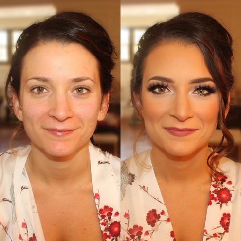 Before & After makeup by Jacqueline Cole