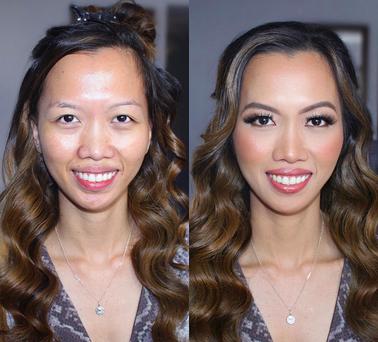 Before & After makeup by Jacqueline Cole