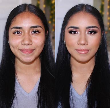 Before & After makeup by Jacqueline Cole