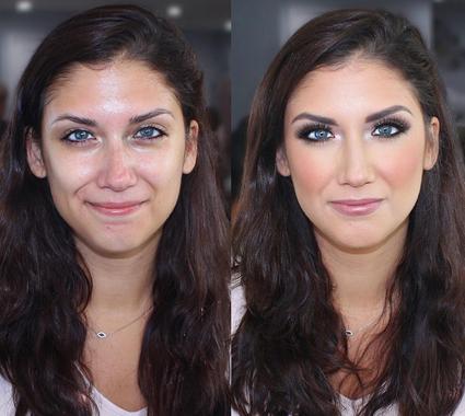 Before & After makeup by Jacqueline Cole