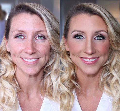 Before & After makeup by Jacqueline Cole