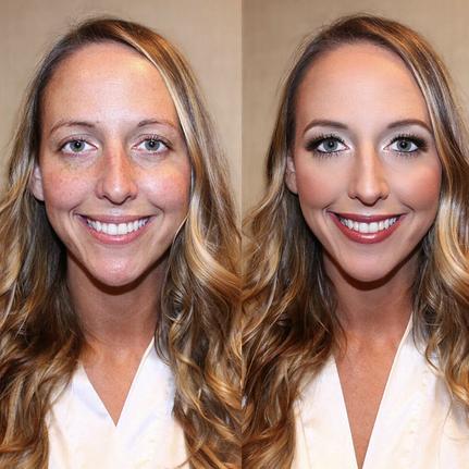 Before & After makeup by Jacqueline Cole