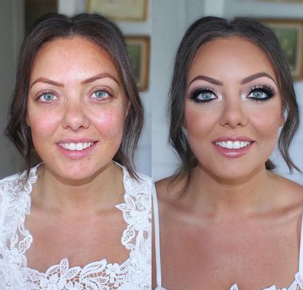 Before & After makeup by Jacqueline Cole