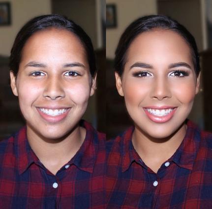 Before & After makeup by Jacqueline Cole