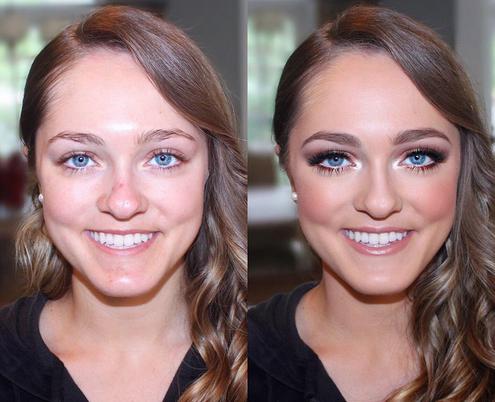 Before & After makeup by Jacqueline Cole
