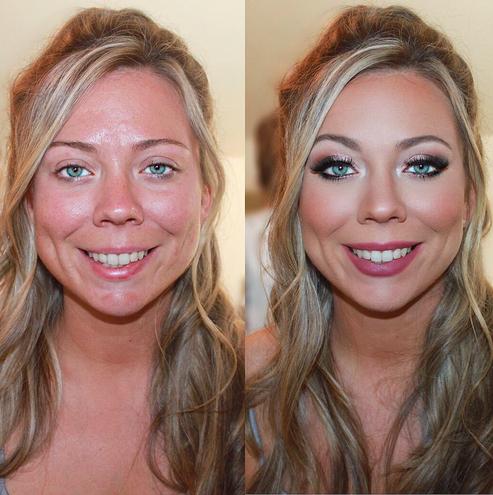 Before & After makeup by Jacqueline Cole