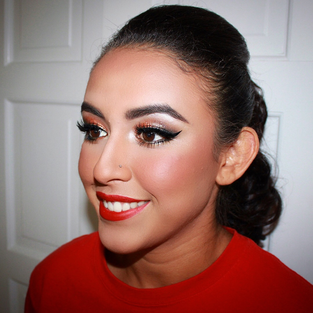 Glam makeup by Jacqueline Cole
