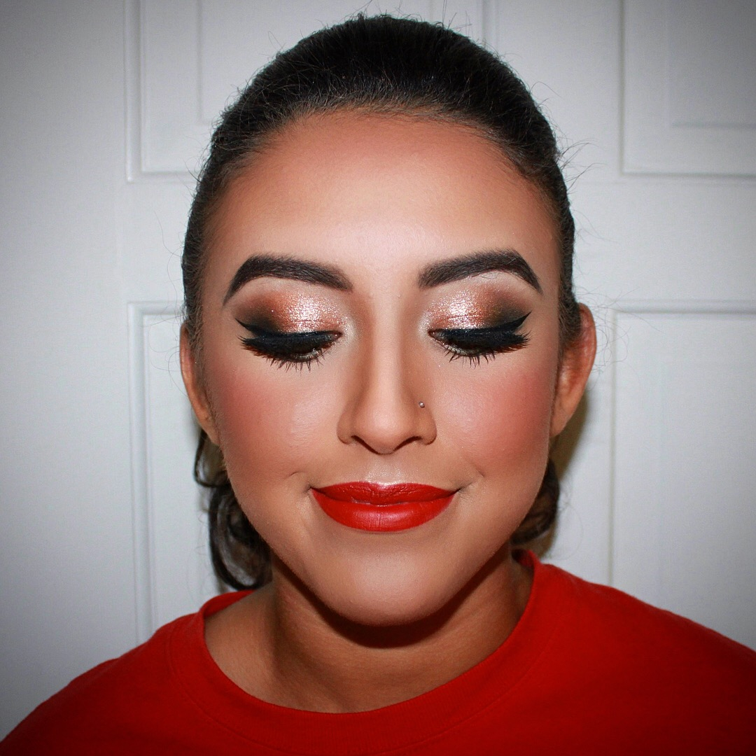 Glam makeup by Jacqueline Cole