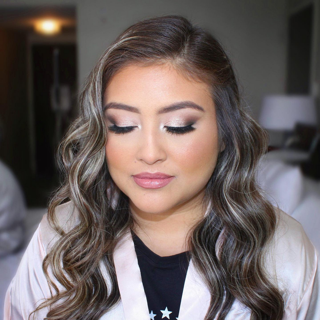 Glam makeup by Jacqueline Cole